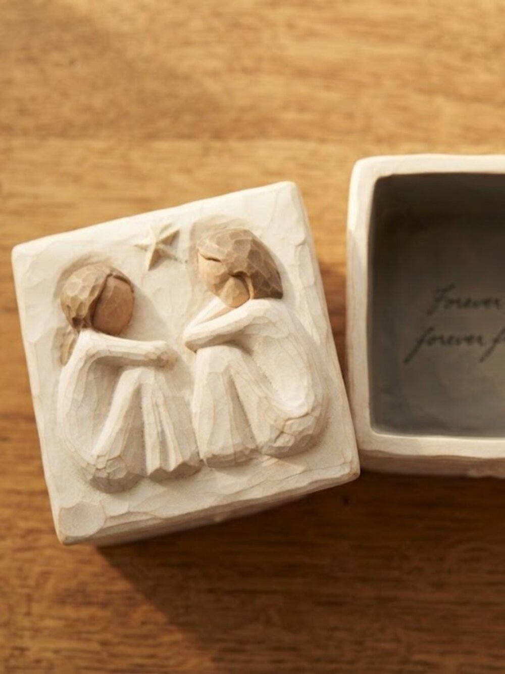 Willow Tree Friendship Keepsake Box Sculpted Figurine Trinket Box